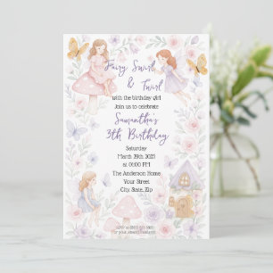 Magic Fairy Garden Birthday-inbjudan Inbjudningar