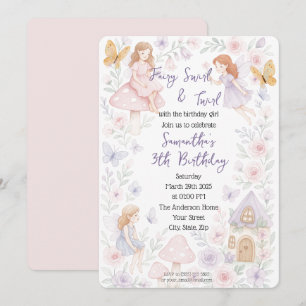 Magic Fairy Garden Birthday-inbjudan Inbjudningar