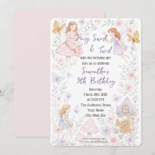 Magic Fairy Garden Birthday-inbjudan Inbjudningar