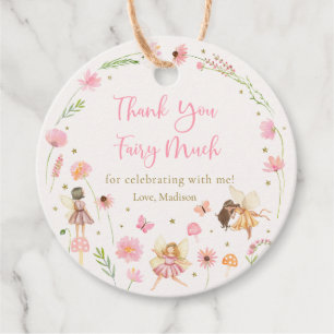 Magic Fairy Garden Blommigt Birthday Gåvor Etiketter