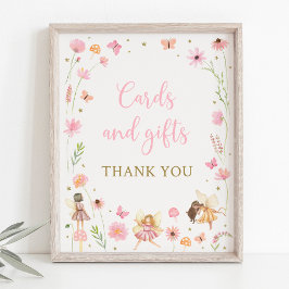 Magic Fairy Garden Blommigt Birthday Gifts Sign Poster