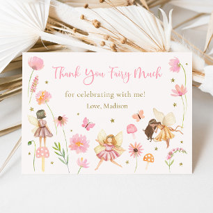 Magic Fairy Garden Blommigt Birthday Tack Kort