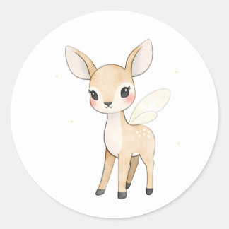 Magic Fairy Hjort Sticker Watercolor Skriv ut Runt Klistermärke