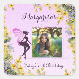 Magic Fairy party dekorations Fyrkantigt Klistermärke