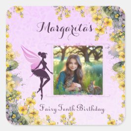 Magic Fairy party dekorations Fyrkantigt Klistermärke
