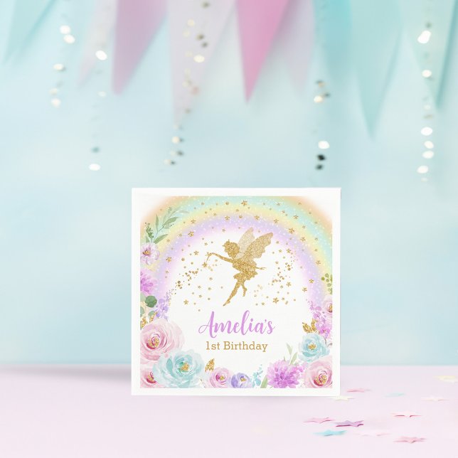 Magic Fairy Rainbow Birthday Napkins Pappersservett (Skapare uppladdad)