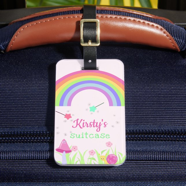 Magic Fairy Rainbow | Personlig Kids / Girls Bagagebricka (Framsida Insitu 2)