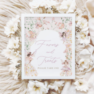 Magic Fairy Rosa Girls Favors and Treats Sign Poster