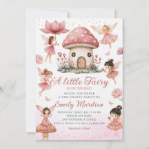 Magic Fairy Rosa söt Blommigt Garden Baby Shower
