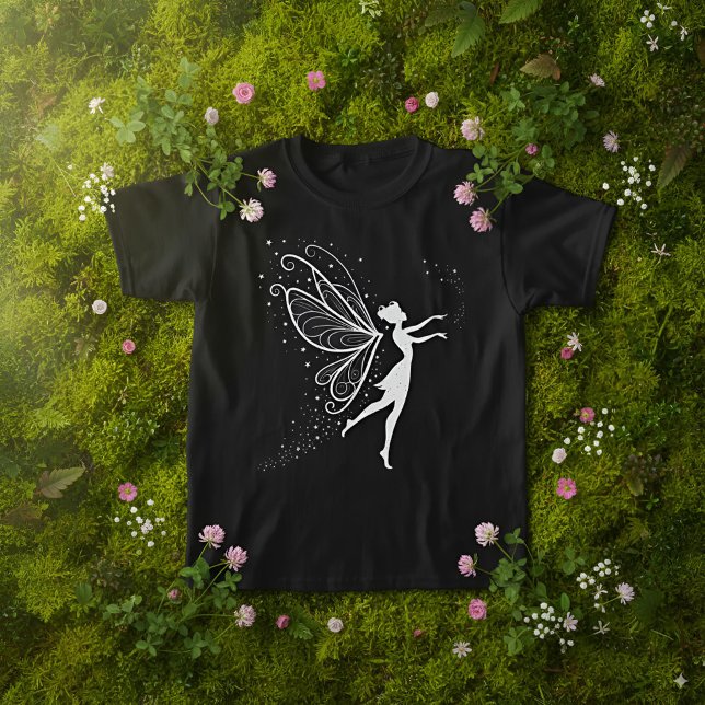 Magic Fairy Silhouette med Vingar och Stars T Shirt (Skapare uppladdad)