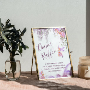 Magic Fairy Theme Baby Shower Diaper Raffle Sign Poster