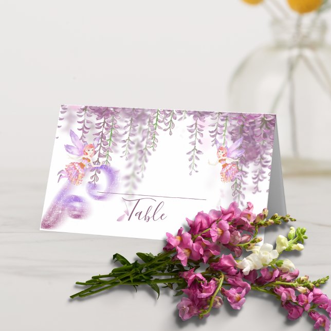 Magic Fairy Themme Folate Place Bord Card Placeringskort (Skapare uppladdad)