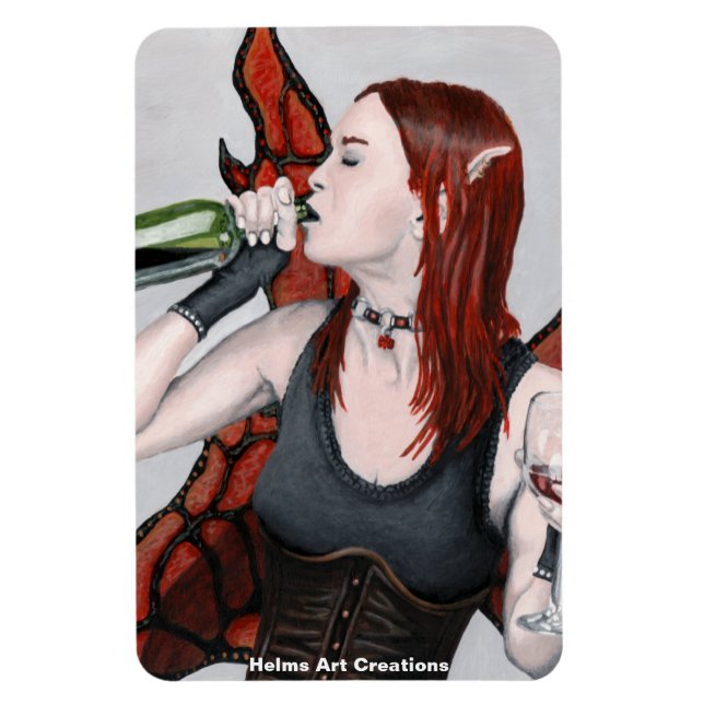 Magic Fairy Vin Flaska Fantasy Flexible Magnet (Vertikal)