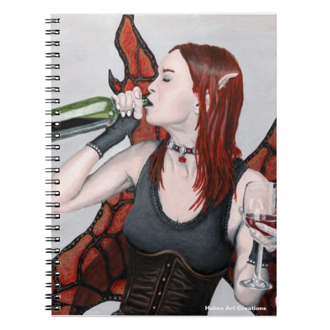 Magic Fairy Vin Flaska Fantasy Spiral Anteckningsbok (Framsidan)