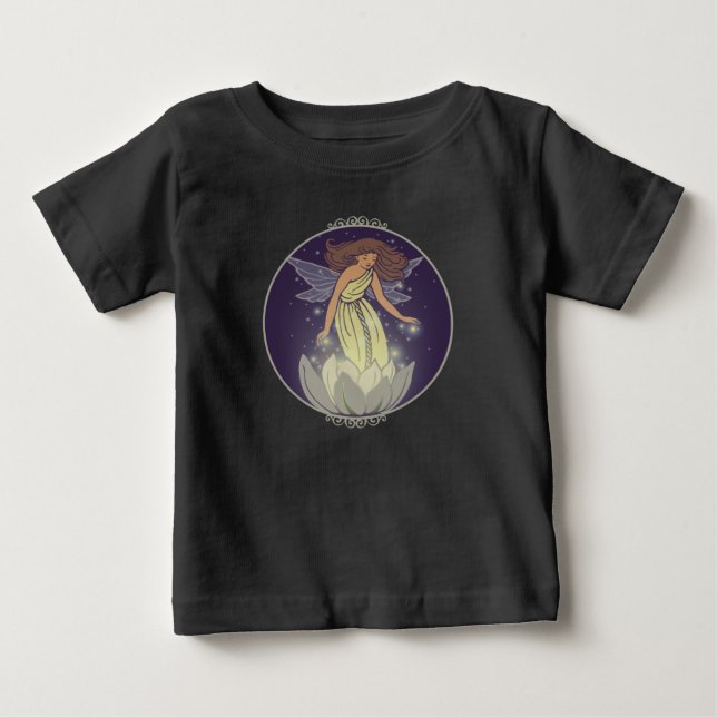 Magic Fairy White Flower Glow Fantasy Art Tee (Framsida)