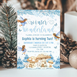 Magic Fairy Winter Wonderland Birthday Inbjudningar