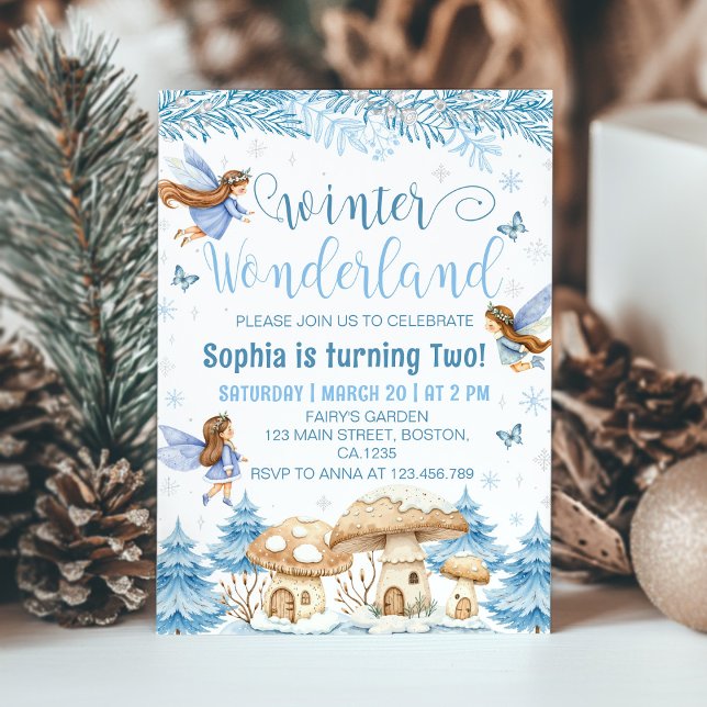 Magic Fairy Winter Wonderland Birthday Inbjudningar (Skapare uppladdad)