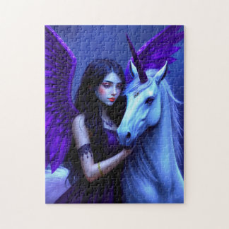 Magic Fairy with Unicorn with Lila and Blue Pussel