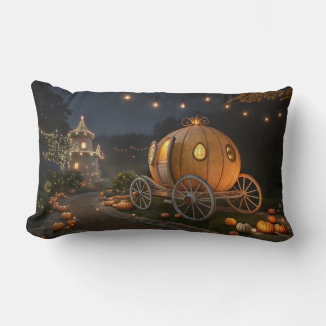 Magic Fairytale Pumpkin Carriage Lumbarkudde (Framsida)