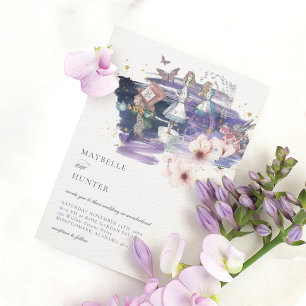Magic Fairytale Storybook Bröllop i Wonderland Inbjudningar