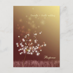 Magic Fall Dandelions Bröllop OSA Card Inbjudan Vykort