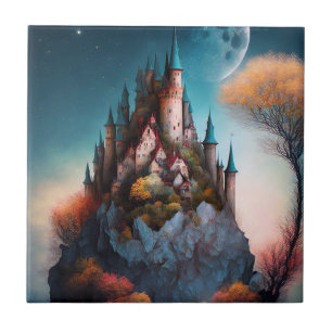 Magic Fantasy Castle Ceramic Tile Kakelplatta