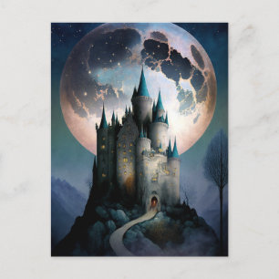 Magic Fantasy Castle Full Moon Vykort