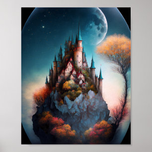 Magic Fantasy Castle Poster