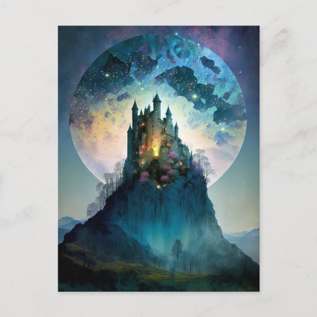 Magic Fantasy Castle-vykort Vykort (Framsida)