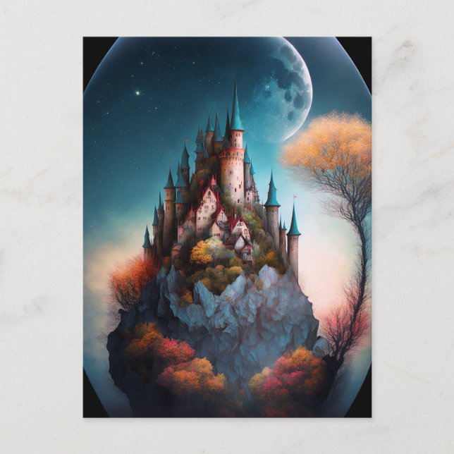 Magic Fantasy Castle-vykort Vykort (Framsida)