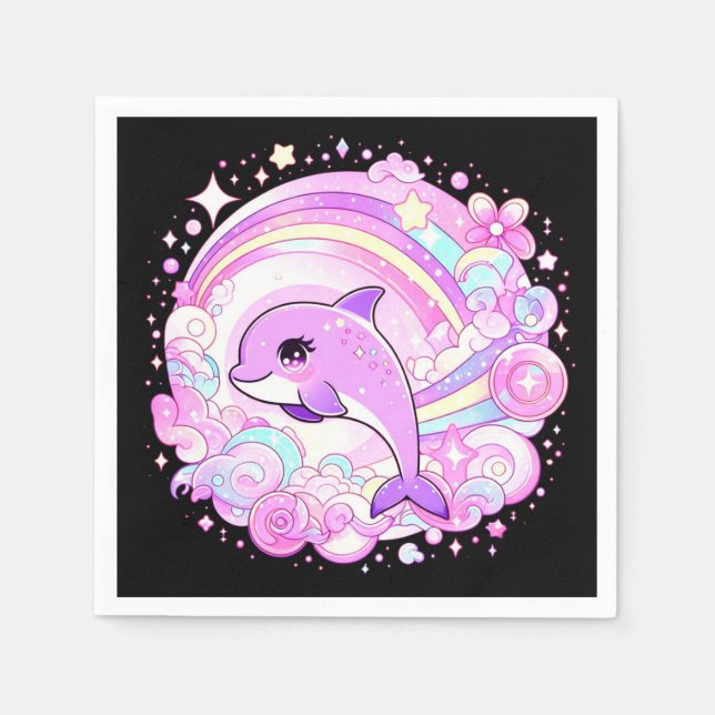 Magic Fantasy Dolphin Baby Shower Pappersservett (Framsidan)