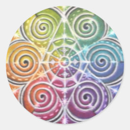Magic Färg Wheel Mandala Runt Klistermärke
