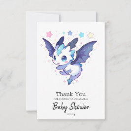 Magic Fiery Dragon Baby Shower Tack Kort