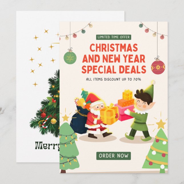 "Magic Firande: Julinbjudan kort (Fram/baksida)