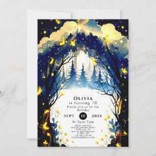 Magic Firefly Woodland Birthday Inbjudningar