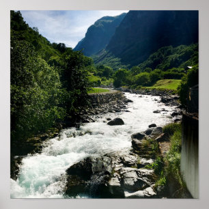 Magic Fjord Village in Norge Poster