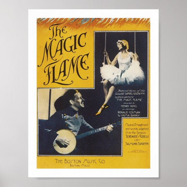 Magic Flame Vintage Music Art Poster (Framsidan)