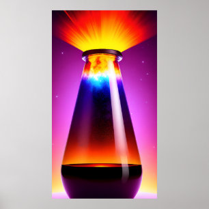 Magic Flaska Lava-lampa Övertoning AI Poster