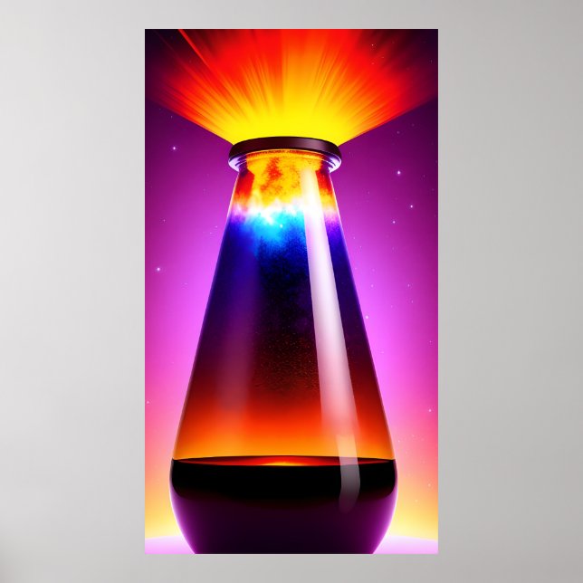 Magic Flaska | Lava-lampa | Övertoning | AI Poster (Framsidan)