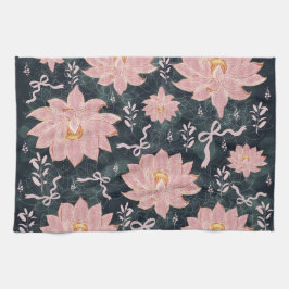 Magic florals with glitter design kökshandduk