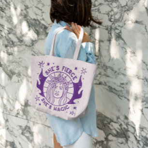 Magic Flower Woman Tote Bag Tygkasse