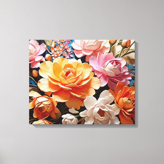 Magic Flowers AI Art Painting Beauty Canvastryck (Framsida)