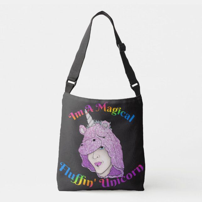 Magic Fluffin Unicorn All-over-Print Tote Axelväska (Framsida)