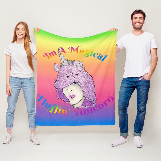 Magic Fluffin Unicorn Fleece Blanket, Medium (På plats)