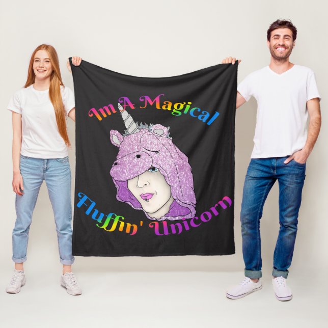 Magic Fluffin Unicorn Fleece Blanket, Medium (På plats)