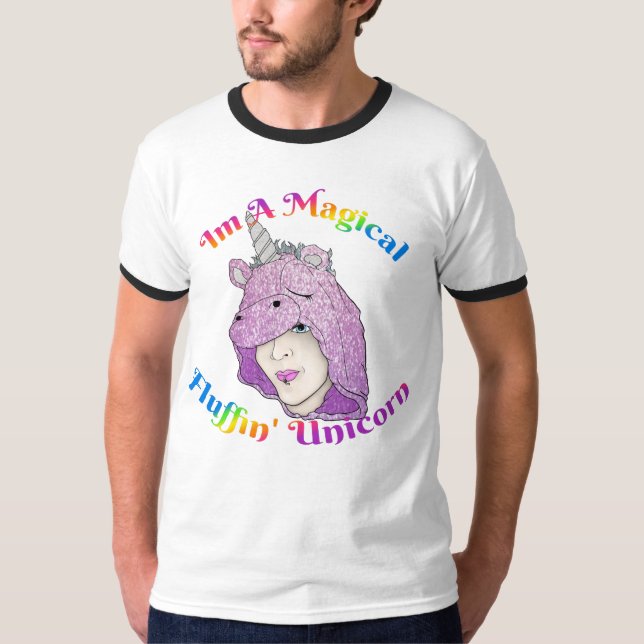 Magic Fluffin Unicorn Manar Basic Ringer T-Shirt (Framsida)