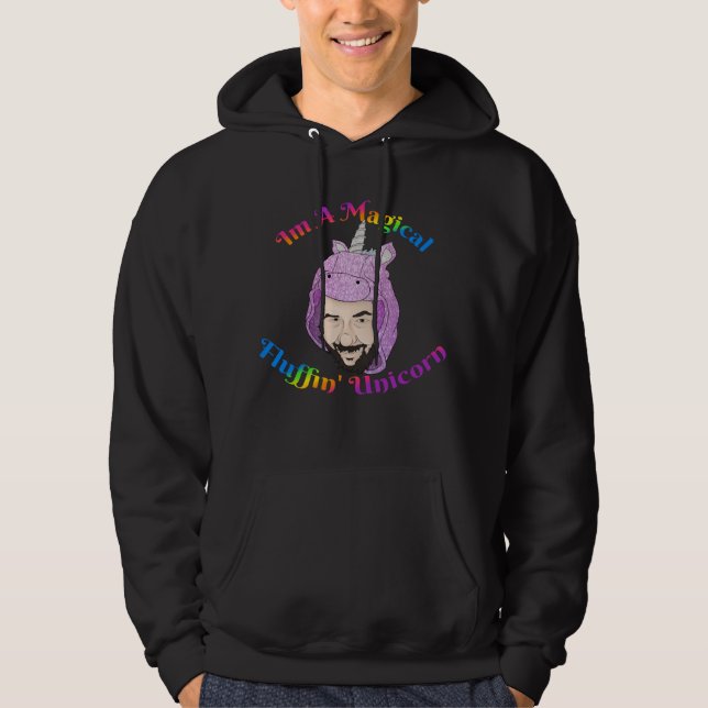 Magic Fluffin Unicorn Manar Hooded Sweatshirt (Framsida)