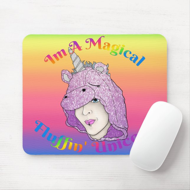 Magic Fluffin Unicorn Mousepad Musmatta (Med mus)