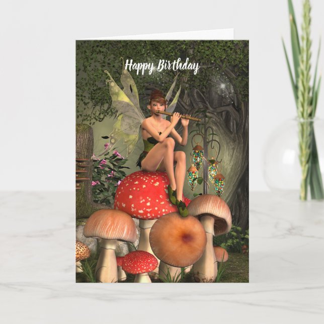 Magic Flute Player Greeting Card Tack Kort (Framsida)