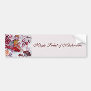 MAGIC FOLLET AV MUSHROOMS Red White Blommigt Fanta Bildekal